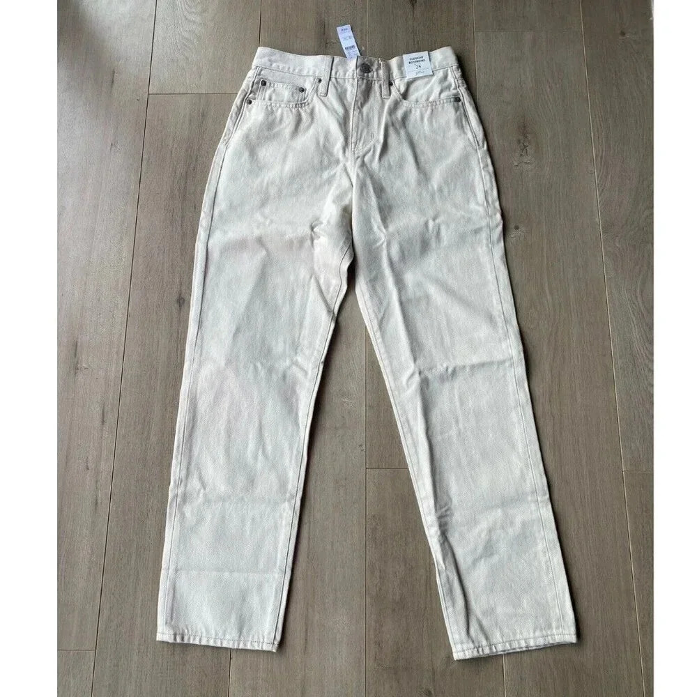 J.‎ Crew Slouchy Cream Jeans Boyfriend Fit Denim Cotton Womens 25 Natural Ecru